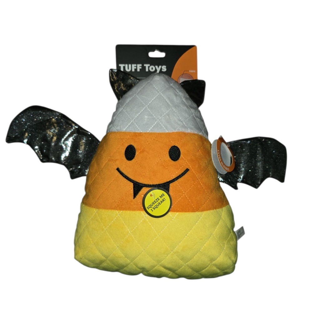 Candy Corn Bat Plush Dog Toy